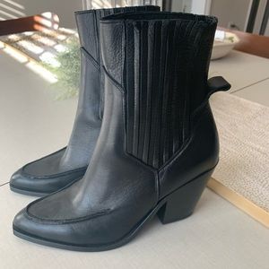 Mango Leather Cowboy boot. Brand new.